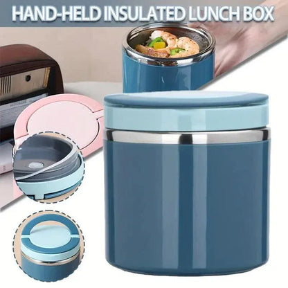 Stainless Steel Insulated Lunch Box Bento Box Thermal Food Container Breakfast - Blue