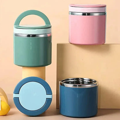 Stainless Steel Insulated Lunch Box Bento Box Thermal Food Container Breakfast - Blue