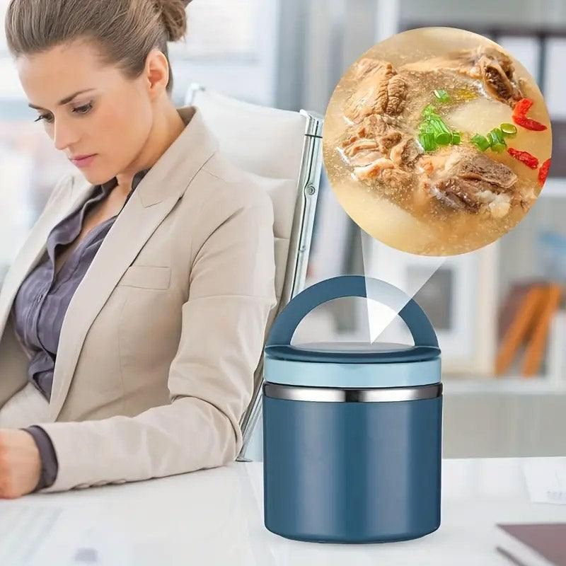 Stainless Steel Insulated Lunch Box Bento Box Thermal Food Container Breakfast - Blue