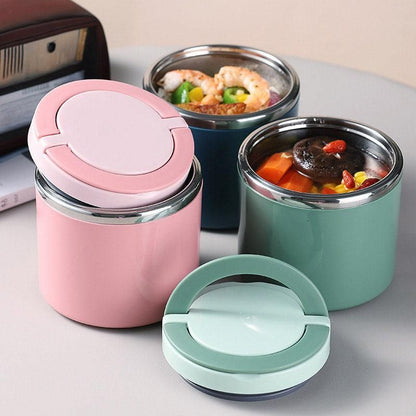 Stainless Steel Insulated Lunch Box Bento Box Thermal Food Container Breakfast - Blue