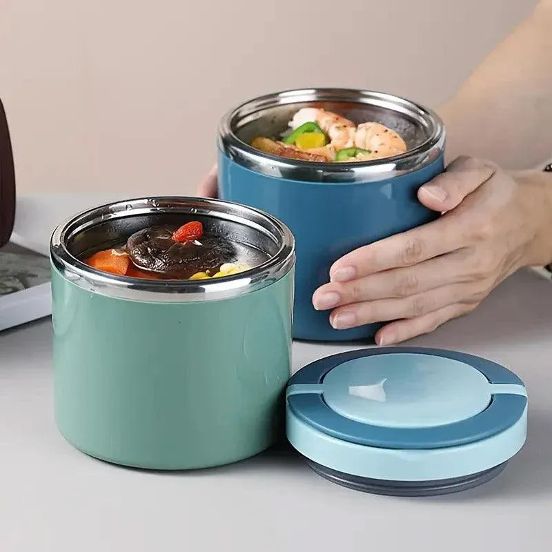 Stainless Steel Insulated Lunch Box Bento Box Thermal Food Container Breakfast - Blue