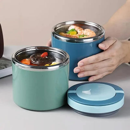Stainless Steel Insulated Lunch Box Bento Box Thermal Food Container Breakfast - Blue