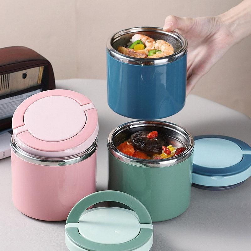 Stainless Steel Insulated Lunch Box Bento Box Thermal Food Container Breakfast - Blue
