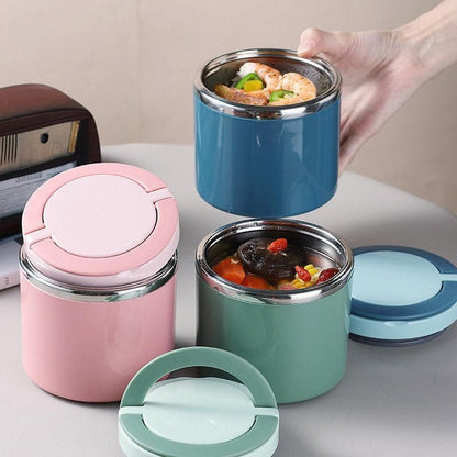Stainless Steel Insulated Lunch Box Bento Box Thermal Food Container Breakfast - Blue