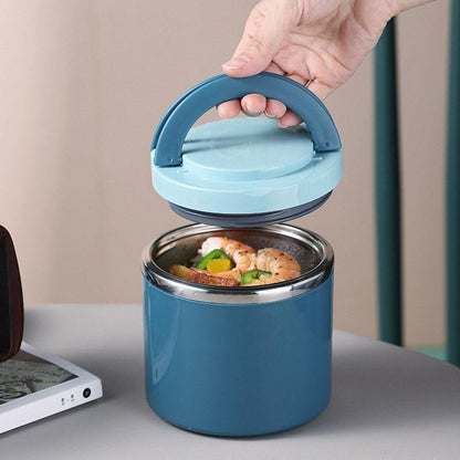 Stainless Steel Insulated Lunch Box Bento Box Thermal Food Container Breakfast - Blue