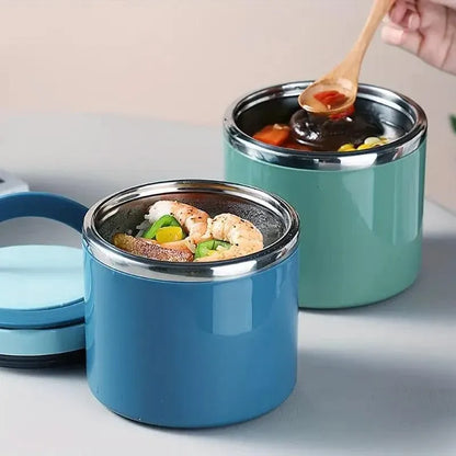 Stainless Steel Insulated Lunch Box Bento Box Thermal Food Container Breakfast - Blue