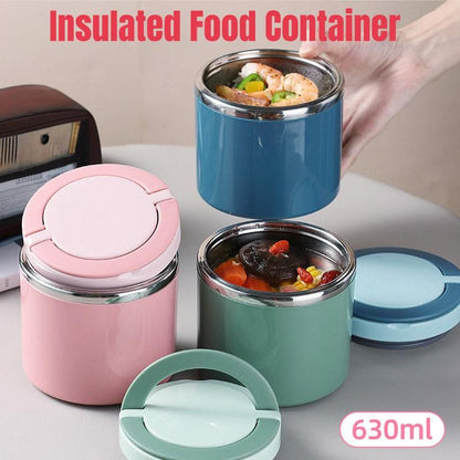 Stainless Steel Insulated Lunch Box Bento Box Thermal Food Container Breakfast - Blue