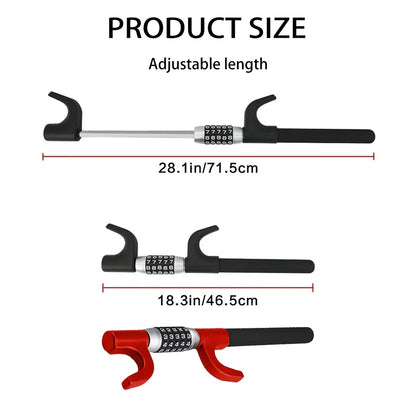 Car Steering Wheel Lock Anti Theft Security Code Lock for Vehicle Protection Use - Red