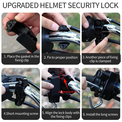 Multifunctional Motorcycle Helmet Lock Hook Key Lock Anti-Theft Durable Sturdy