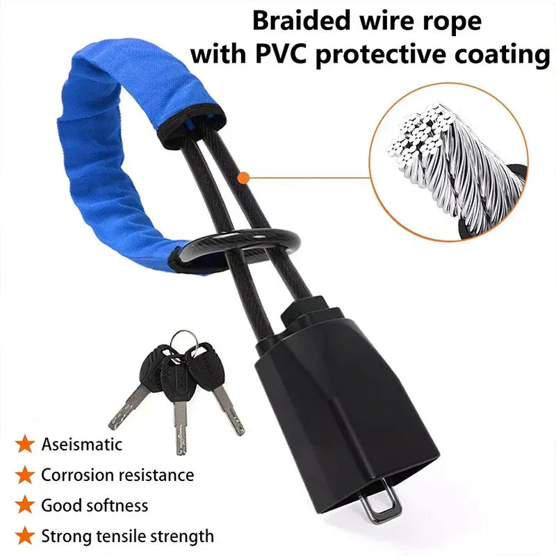 Universal Steering Wheel Lock with 3 Key Seat Car Belt Lock Anti-Theft Device - Black