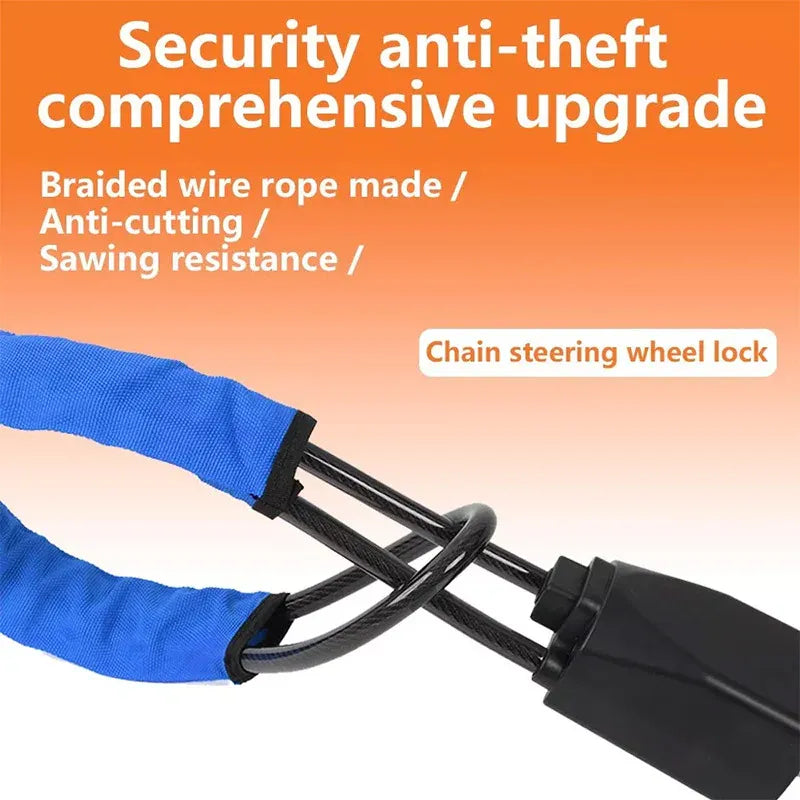 Universal Steering Wheel Lock with 3 Key Seat Car Belt Lock Anti-Theft Device - Black