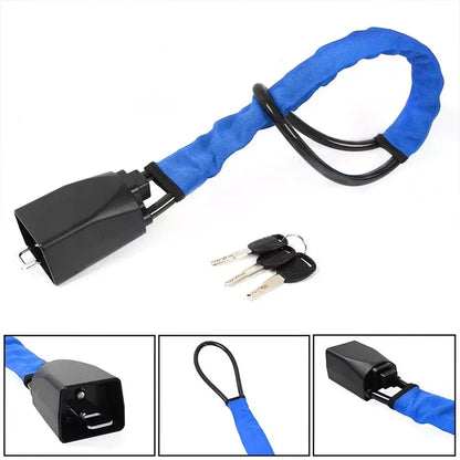 Universal Steering Wheel Lock with 3 Key Seat Car Belt Lock Anti-Theft Device - Red