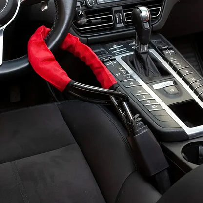 Universal Steering Wheel Lock with 3 Key Seat Car Belt Lock Anti-Theft Device - Red