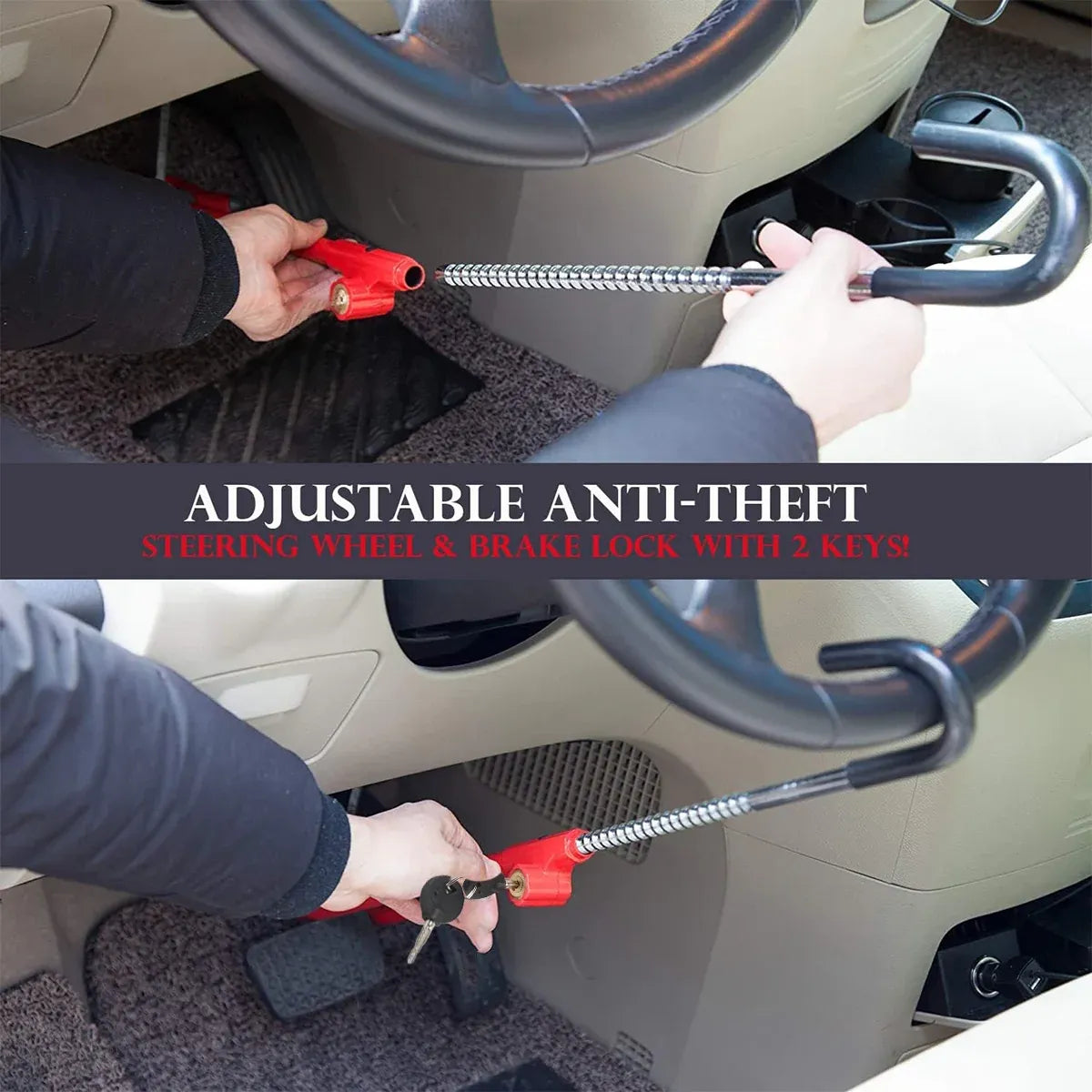 Multifunctional Car Steering Wheel Lock Anti-Theft Vehicle Security