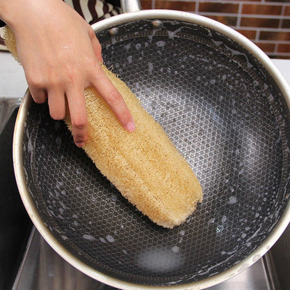 Natural Loofah Sponge Kitchen Scrubber for Dishwashing Pot Cleaning 5 Pack
