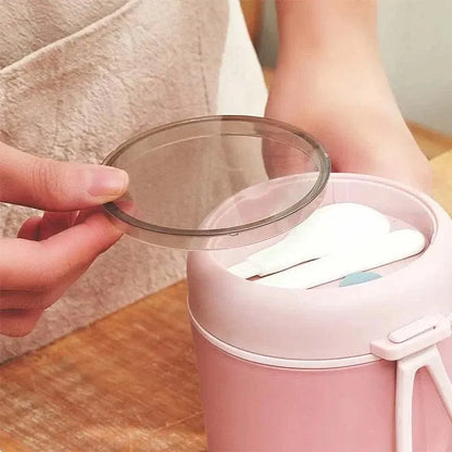 530ml Stainless Steel Insulated Lunch Box Portable Food Storage Mug Soup Meals - Pink