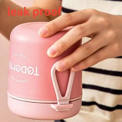 530ml Stainless Steel Insulated Lunch Box Portable Food Storage Mug Soup Meals - Pink