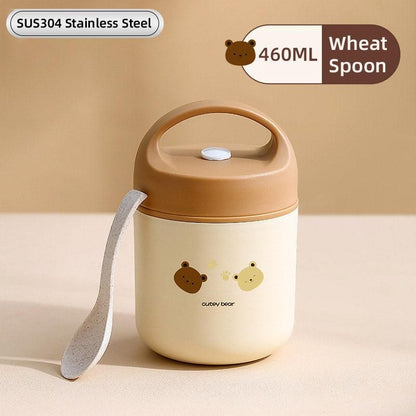 460ml Bear Insulated Soup Container Portable Box Breakfast Food Storage Box