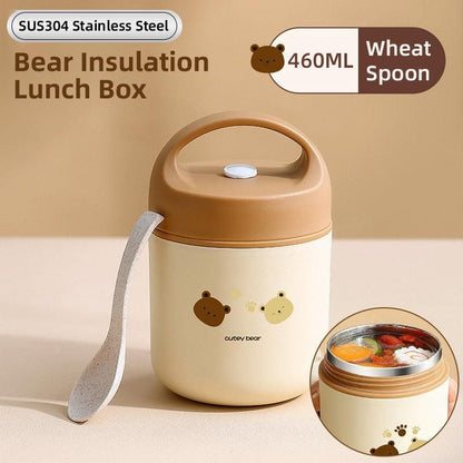 460ml Bear Insulated Soup Container Portable Box Breakfast Food Storage Box