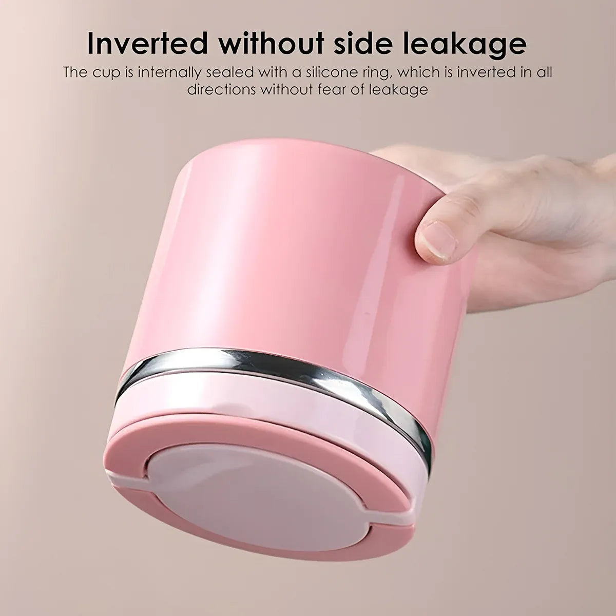 1L Large Capacity Stainless Steel Insulated Lunch Box Food Container Durable - Pink