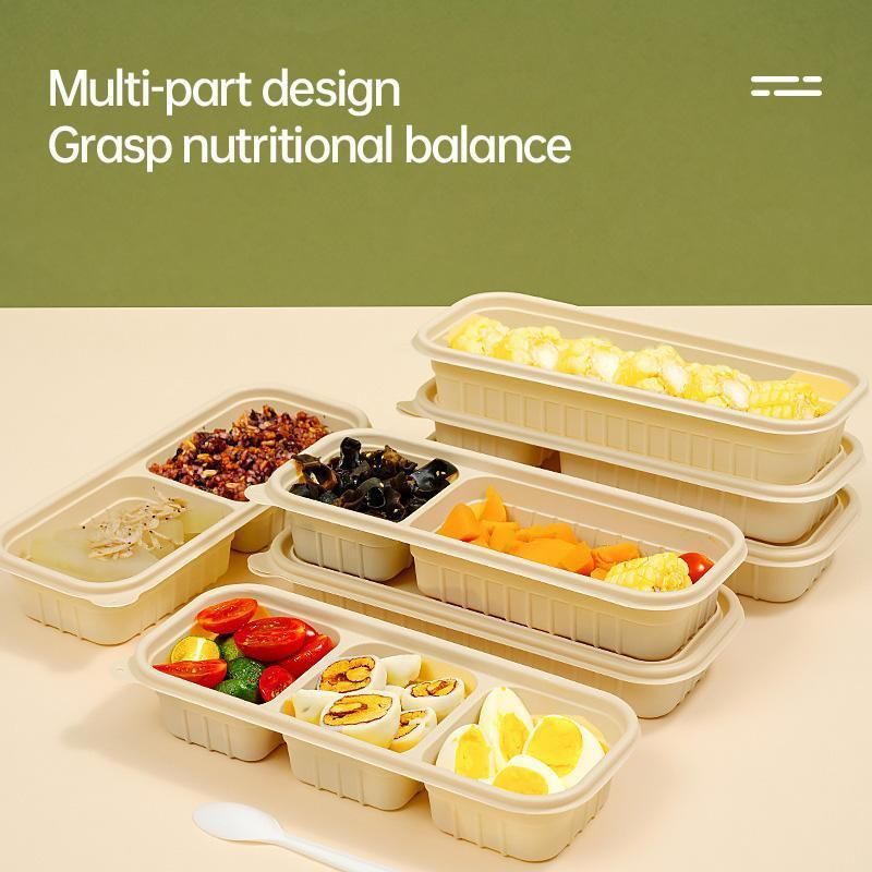 Corn Starch Meal Prep Containers Lids Durable Multi Compartment - C2A