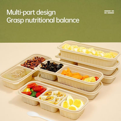 Corn Starch Meal Prep Containers Lids Durable Multi Compartment - C2A
