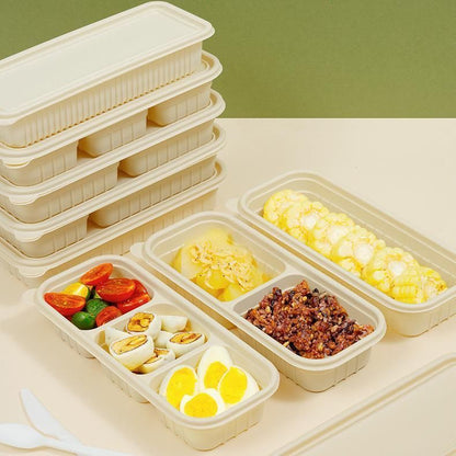Corn Starch Meal Prep Containers Lids Durable Multi Compartment - C2A