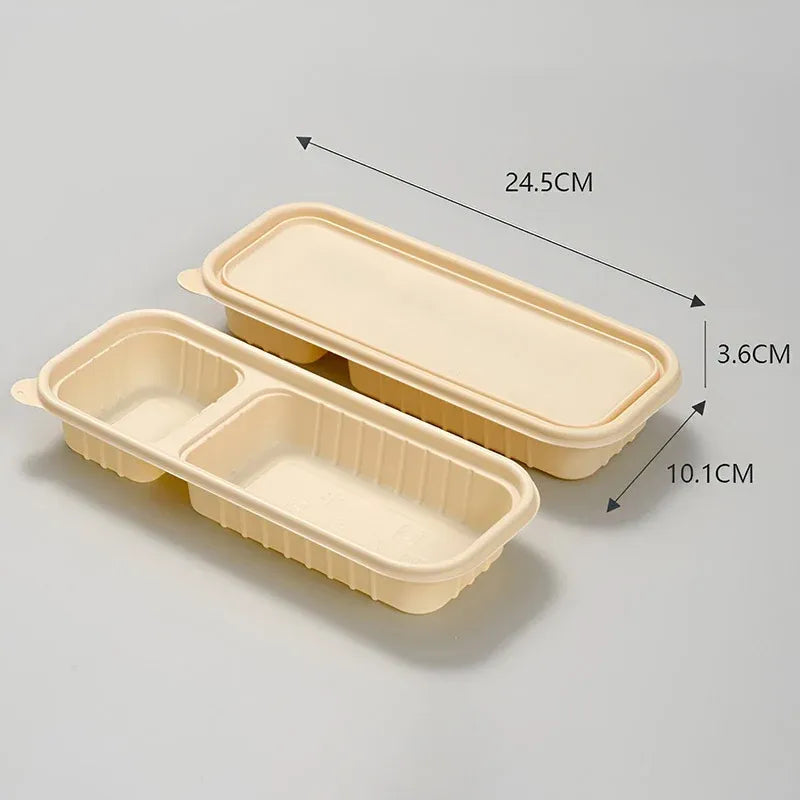 Corn Starch Meal Prep Containers Lids Durable Multi Compartment - C2A