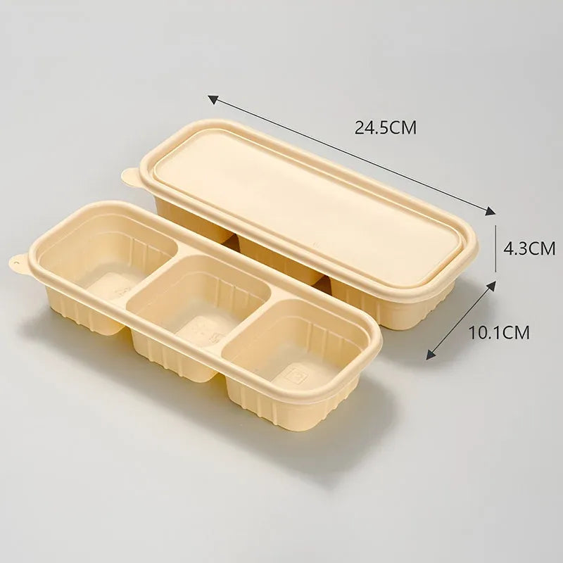 Corn Starch Meal Prep Containers Lids Durable Multi Compartment - C2A