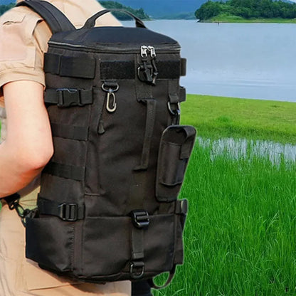 Waterproof Fishing Tackle Bag Large Capacity Multi Functional Shoulder Storage - Black