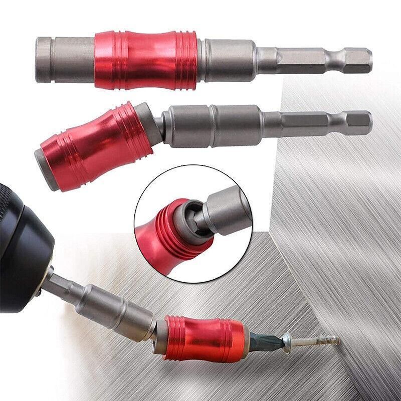 Pivot Drill Bit Holder Steel Impact Swivel Screw Adapter for Quick Bit Changes - Red Black