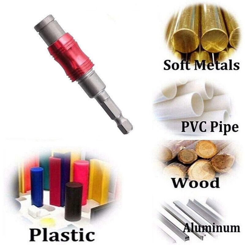Pivot Drill Bit Holder Steel Impact Swivel Screw Adapter for Quick Bit Changes - Red Black