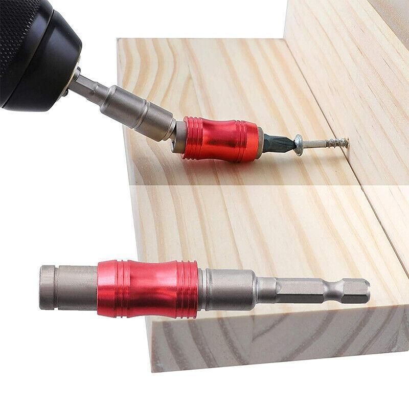 Pivot Drill Bit Holder Steel Impact Swivel Screw Adapter for Quick Bit Changes - Red Black