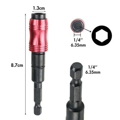 Pivot Drill Bit Holder Steel Impact Swivel Screw Adapter for Quick Bit Changes - Red Black