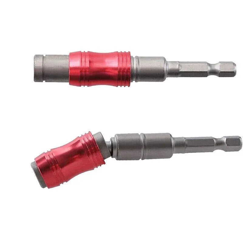 Pivot Drill Bit Holder Steel Impact Swivel Screw Adapter for Quick Bit Changes - Red Black