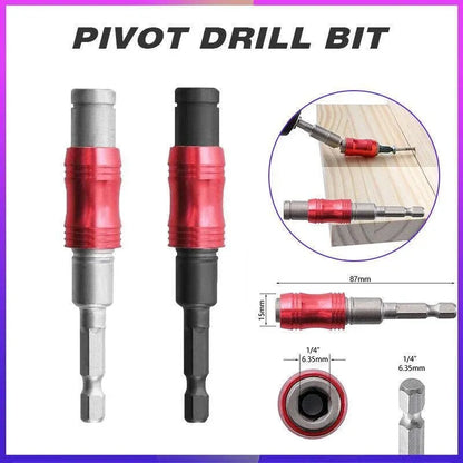 Pivot Drill Bit Holder Steel Impact Swivel Screw Adapter for Quick Bit Changes - Red Silver