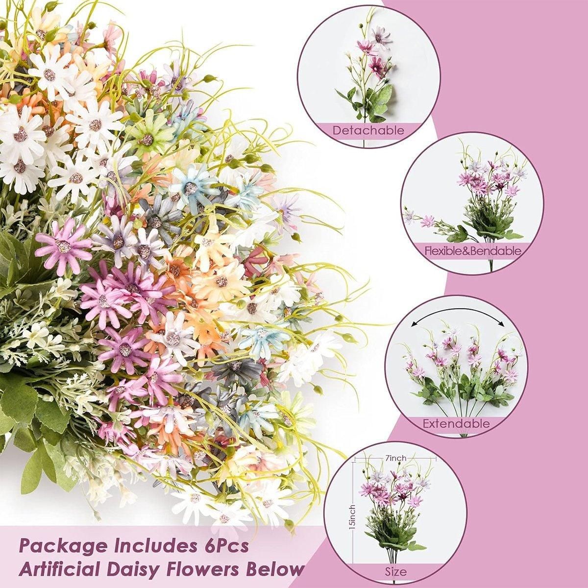 6x Artificial Small Soft Chrysanthemum Home Office Daisy Flower Party Decor DIY