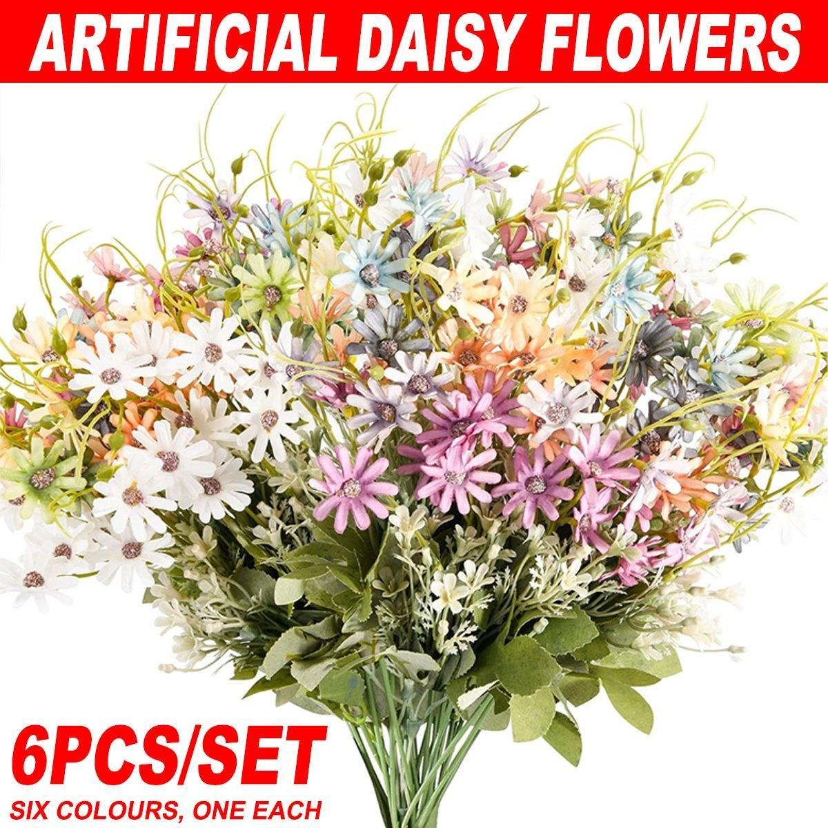 6x Artificial Small Soft Chrysanthemum Home Office Daisy Flower Party Decor DIY
