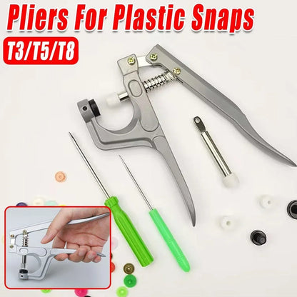 T3 T5 T8 Snap Pliers Tool Kit for Plastic Snaps Fastener Manual Installation Set