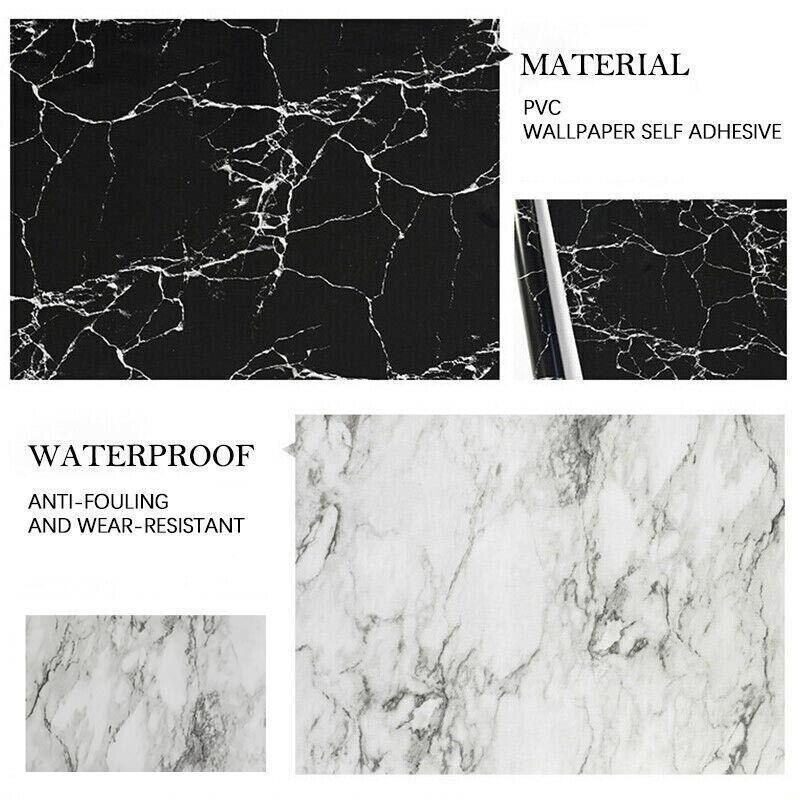 10M Marble Self-Adhesive PVC Wall Sticker Wallpaper Decor - Gravel-C