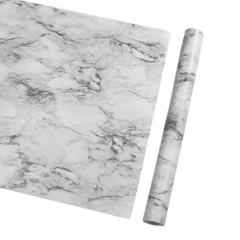 10M Marble Self-Adhesive PVC Wall Sticker Wallpaper Decor - White Marble-B
