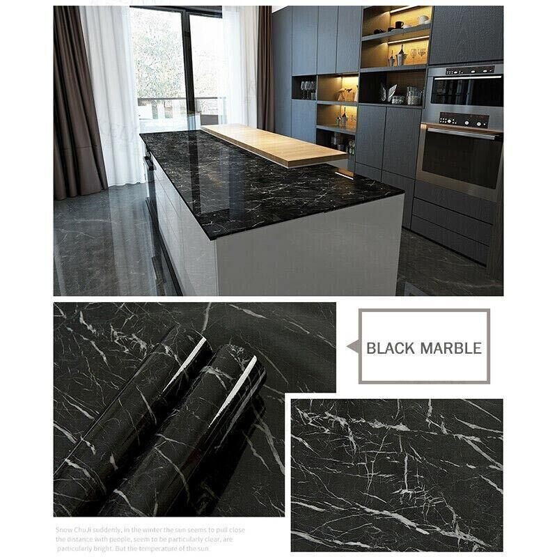 10M Marble Self-Adhesive PVC Wall Sticker Wallpaper Decor - White Marble-B