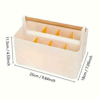 Portable Desktop Marker Pen and Stationery Storage Box Compartment Organizer