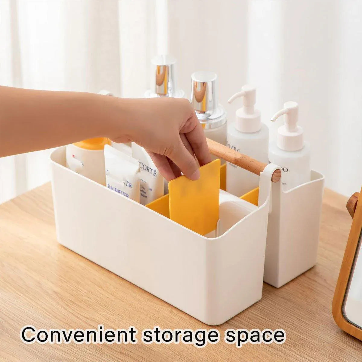 Portable Desktop Marker Pen and Stationery Storage Box Compartment Organizer