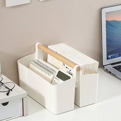 Portable Desktop Marker Pen and Stationery Storage Box Compartment Organizer