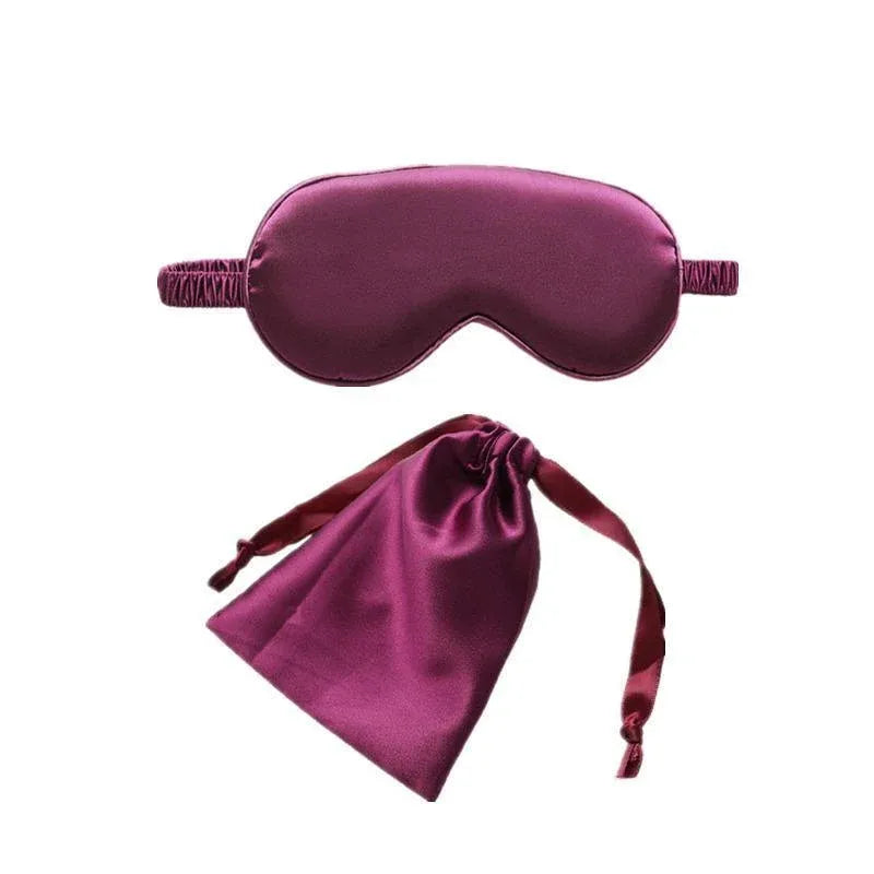 Pure Soft Silk EyeShade Blindfold Sleep Eye Mask Cover Light Shade Travel Relax - Dark Purple