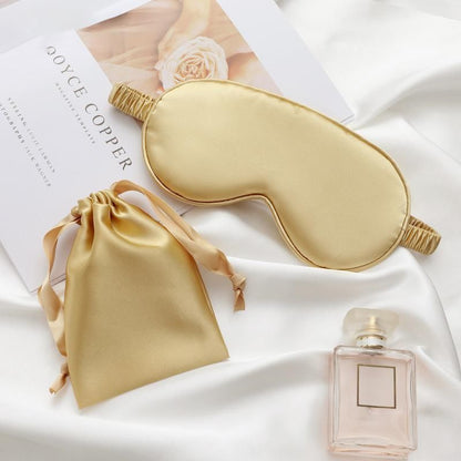 Pure Soft Silk EyeShade Blindfold Sleep Eye Mask Cover Light Shade Travel Relax - Dark Purple