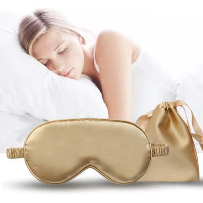 Pure Soft Silk EyeShade Blindfold Sleep Eye Mask Cover Light Shade Travel Relax - Light Purple