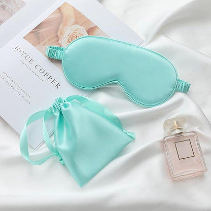 Pure Soft Silk EyeShade Blindfold Sleep Eye Mask Cover Light Shade Travel Relax - Light Purple