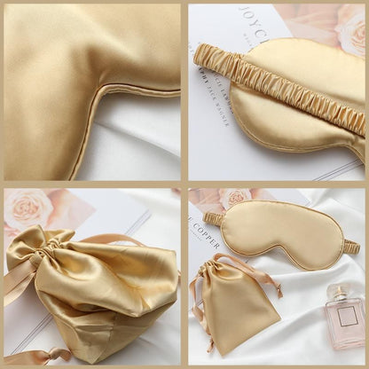 Pure Soft Silk EyeShade Blindfold Sleep Eye Mask Cover Light Shade Travel Relax - Light Purple